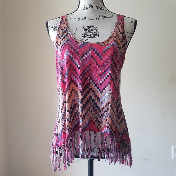 American Rag Tops - America Rag Cie Fringe Sleeveless Top